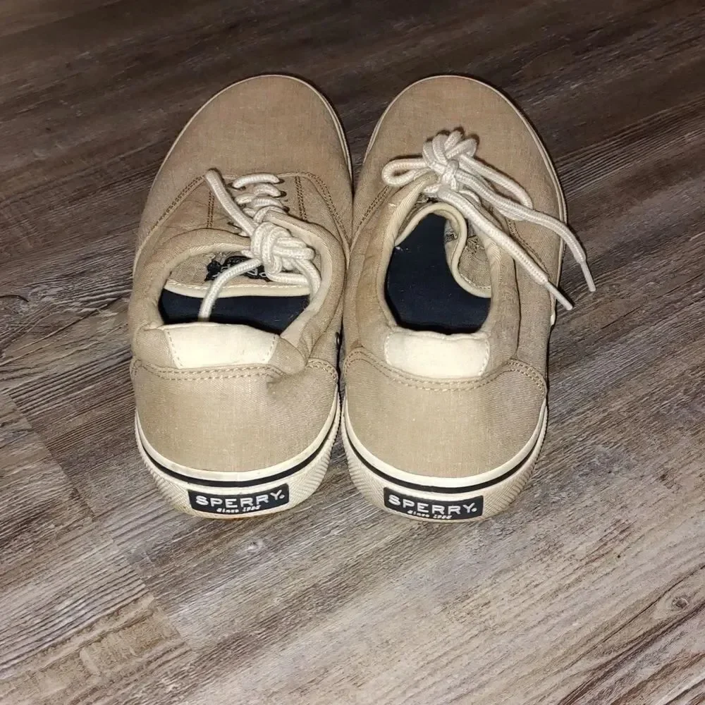 Sperry top sider tan canvas loafers Sz 11.5